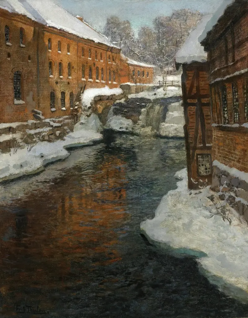 Fra Akerselven (The Akerselven River In The Snow) av Frits Thaulow