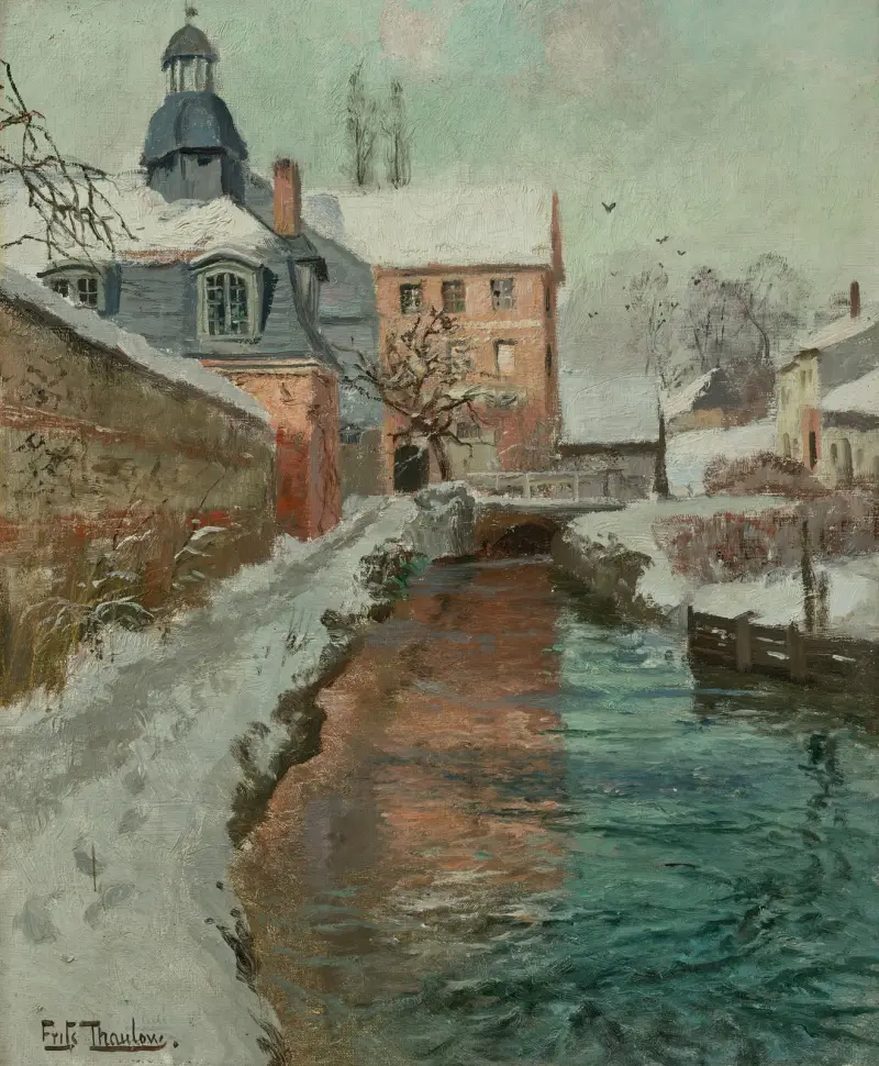 La Chapelle de Lillebonne, neige av Frits Thaulow