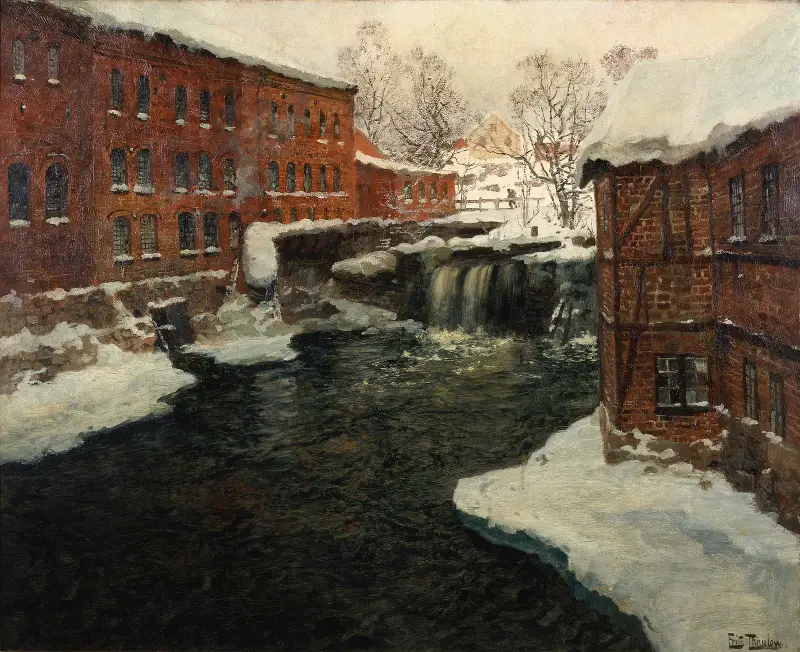 Mill Scene av Frits Thaulow
