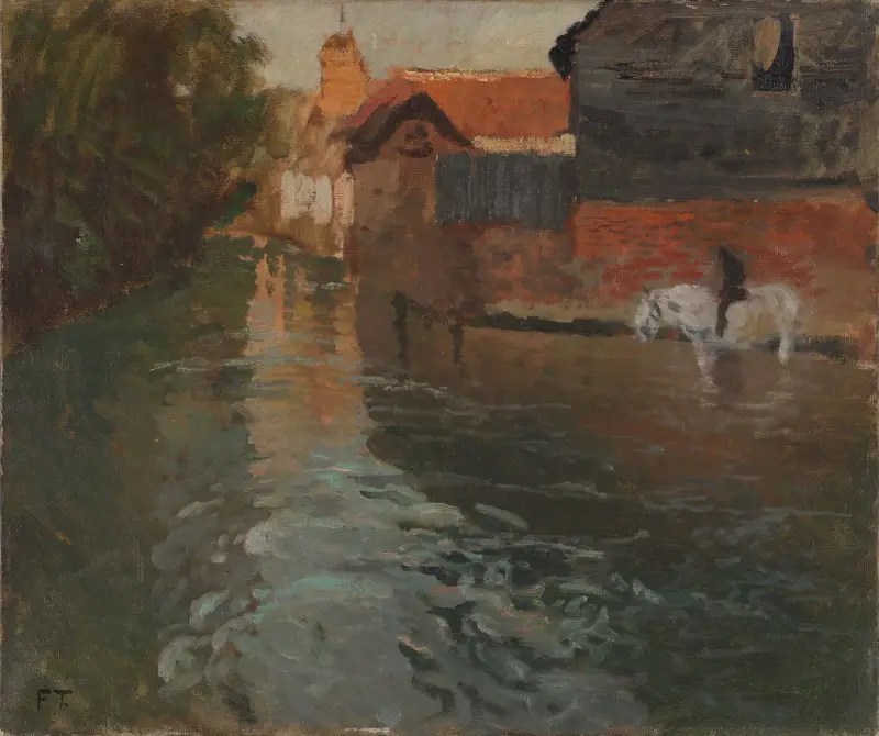 River in northern France av Frits Thaulow