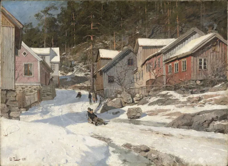Street in Kragerø av Frits Thaulow