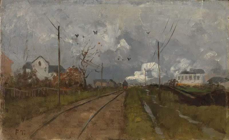 The Train is arriving av Frits Thaulow