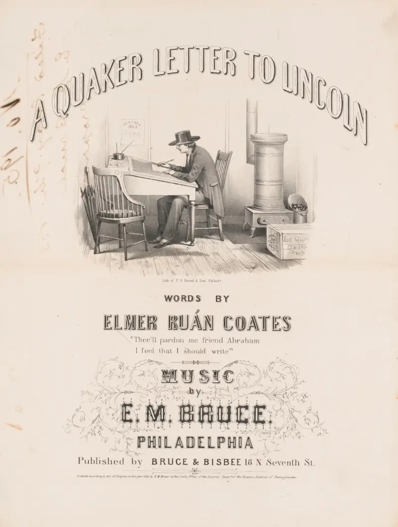 A Quaker letter to Lincoln, words by Elmer Ruán Coates av James Fuller Queen