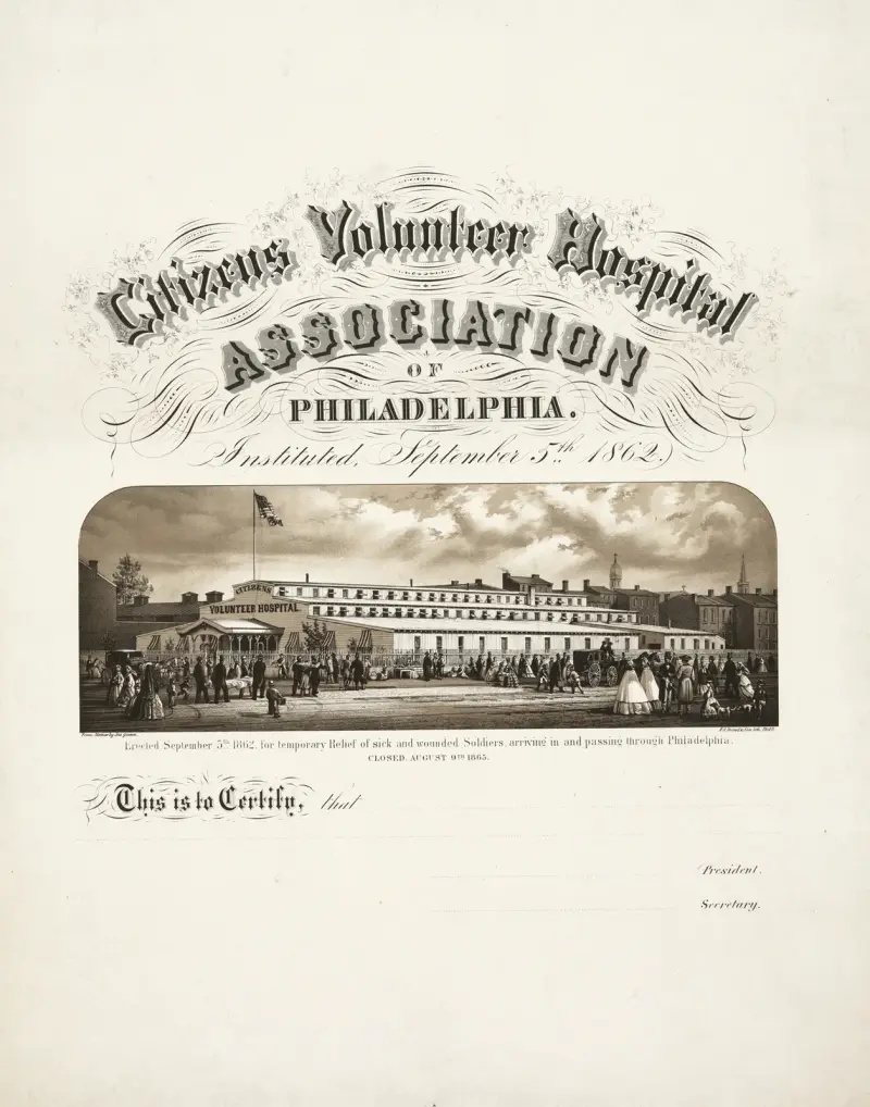 Citizens Volunteer Hospital Association of Philadelphia, założona 5 września 1862, James Fuller Queen