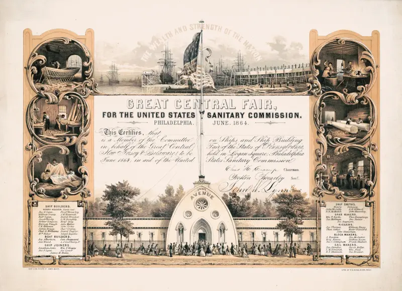 Great central fair, for the United States Sanitary Commission. Philadelphia, June, 1864 av James Fuller Queen