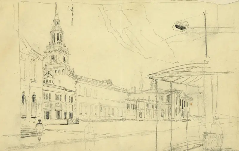 Independence Hall (State House) vid Chestnut Street, Philadelphia, Pennsylvania av James Fuller Queen