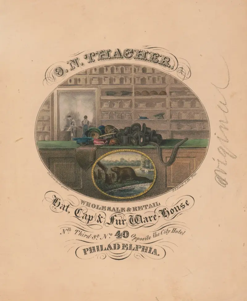 O.N. Thacher, Hat, Cap & Fur Ware-House Wholesale & retail av James Fuller Queen