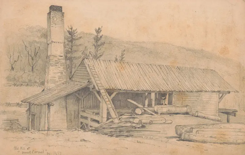Gammal kvarn vid 'Mount Carmel' i Pennsylvania av James Fuller Queen