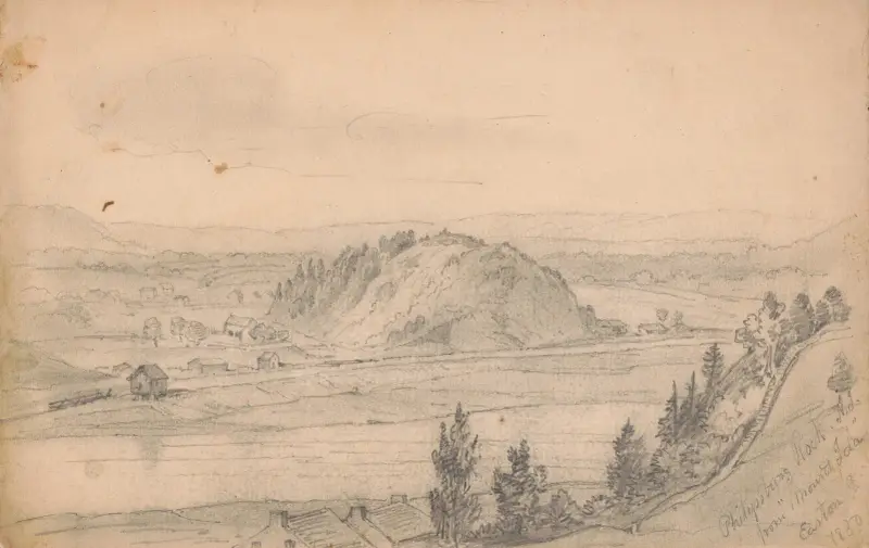 Philipsburg Rock, N.J. from ‘Mount Ida’ Easton, Pa. av James Fuller Queen