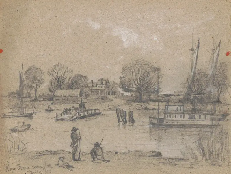 Rope ferry Schuylkill av James Fuller Queen
