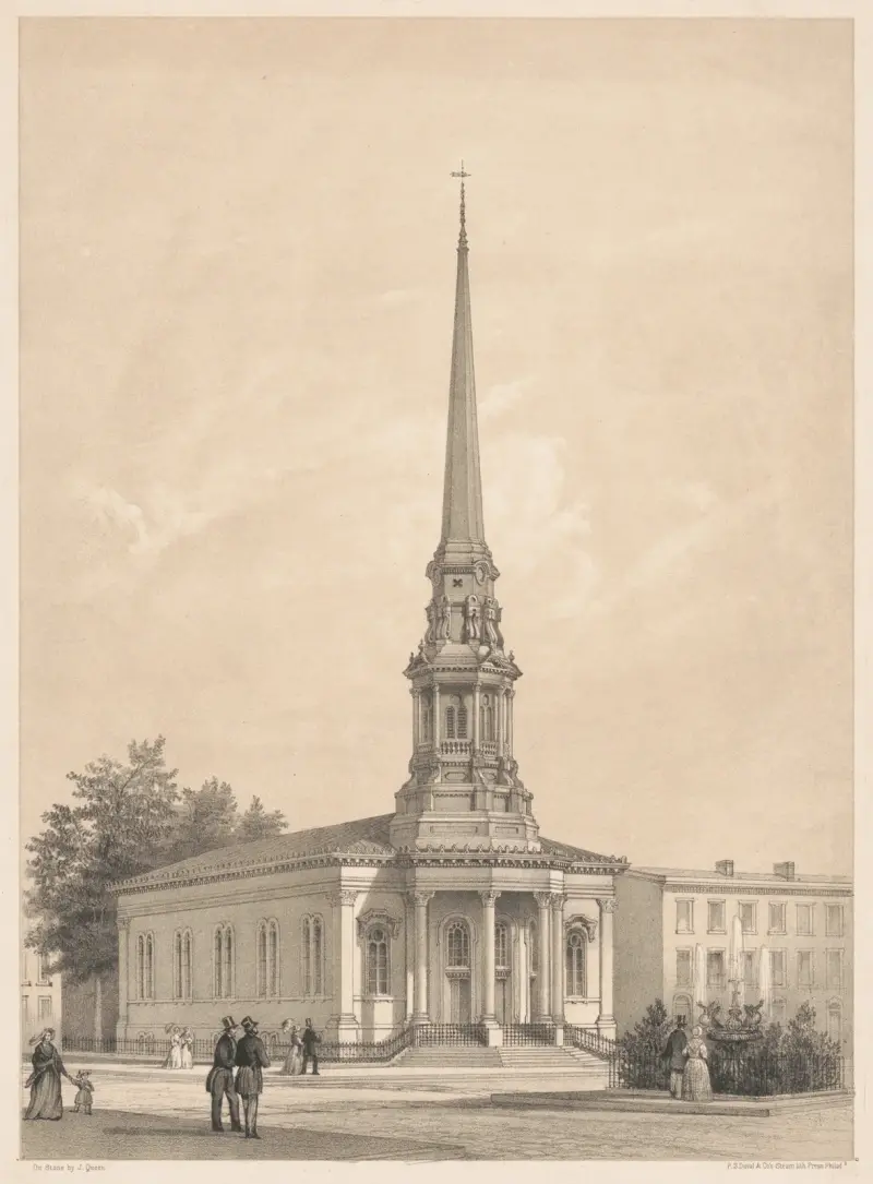 The Fourth Baptist Church, N.W. corner of Fifth & Buttonwood Streets, Philadelphia av James Fuller Queen