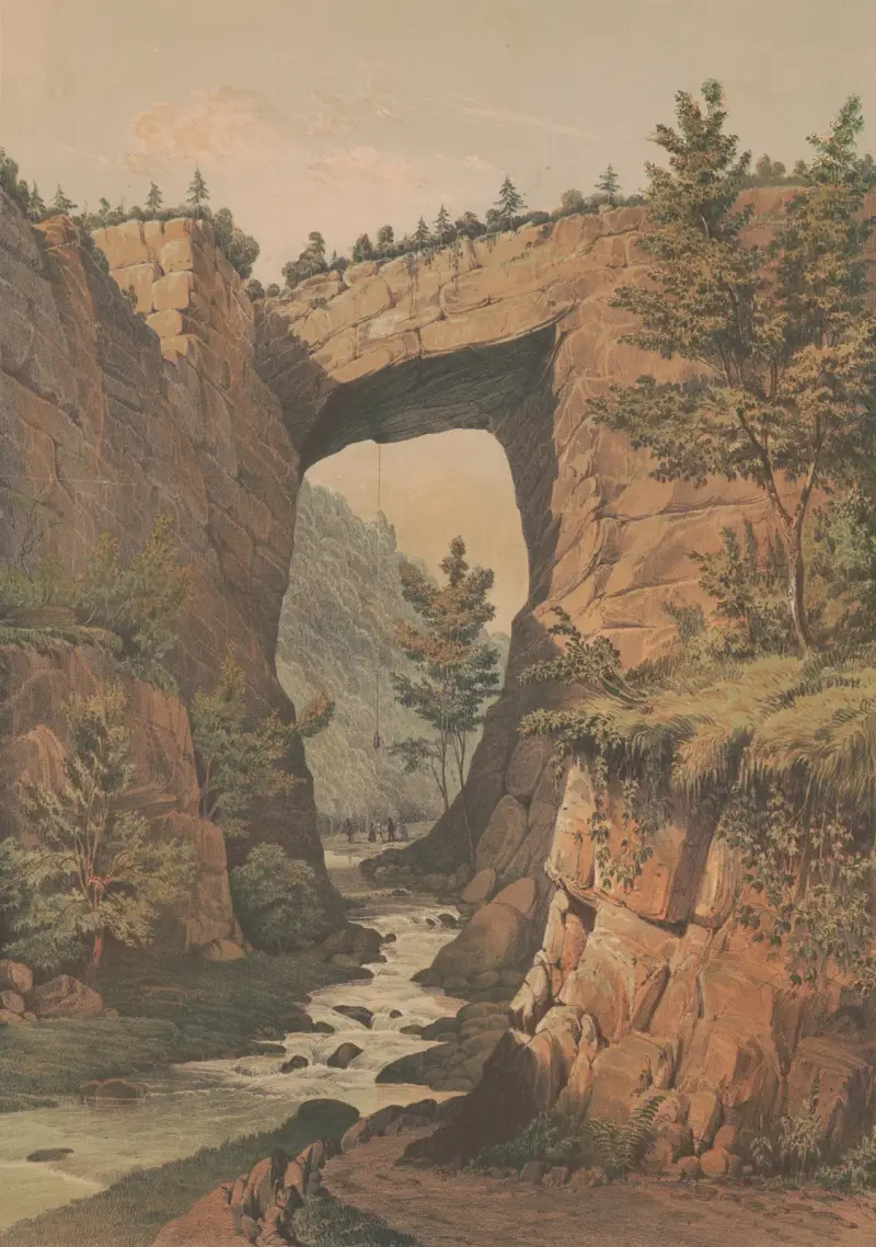 The natural bridge, Rockbridge County, Va. from a sketch by Maj. Ths. H. Williamson av James Fuller Queen