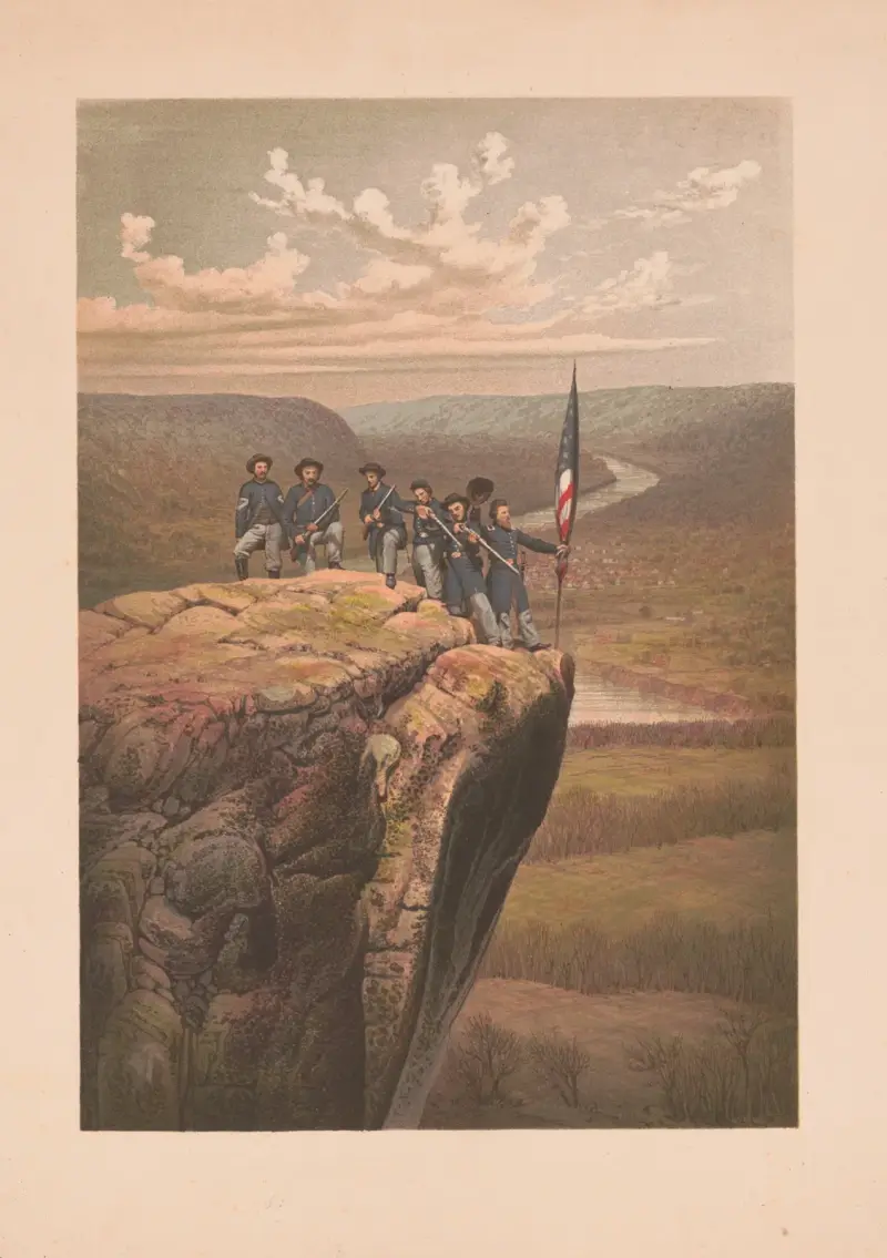Union soldiers at Point Lookout, Tennessee av James Fuller Queen