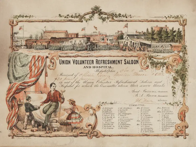Union volunteer refreshment saloon and hospital av James Fuller Queen