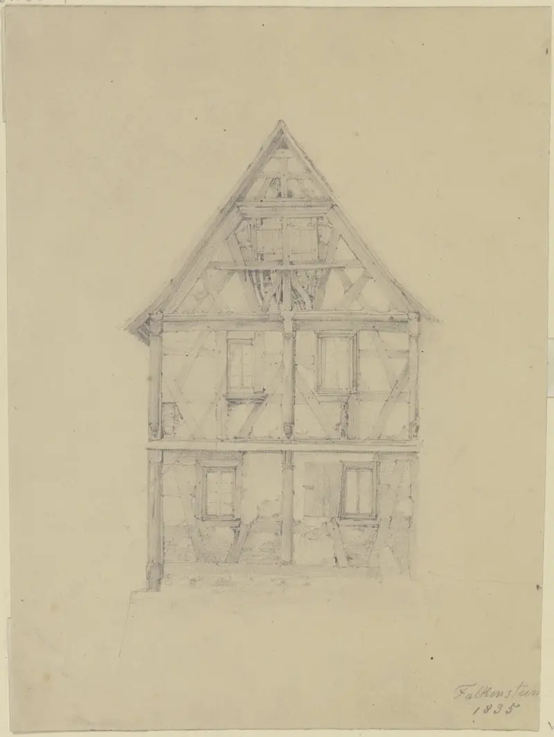 Altes Haus mit schönem Fachwerk av Jakob Fürchtegott Dielmann