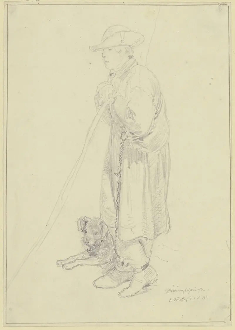 En herde med sin hund av Jakob Fürchtegott Dielmann