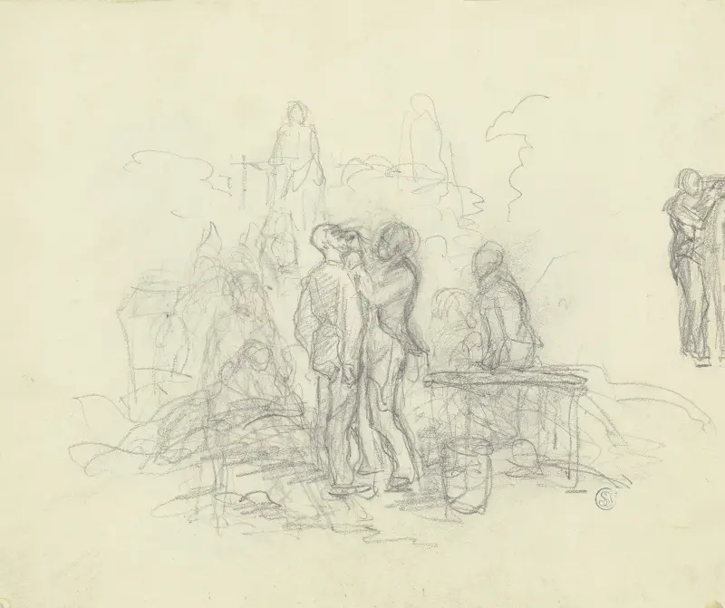 Württembergiska ryttare på Goetheplatz i Frankfurt am Main i septemberdagarna 1848 av Jakob Fürchtegott Dielmann