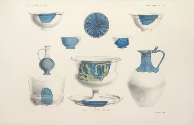 Collection Julien Gréau. Verrerie antique, émaillerie et poterie appartenant à M. John Pierpont Morgan Pl.34 av G. Massias