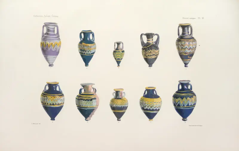 Collection Julien Gréau. Verrerie antique, émaillerie et poterie appartenant à M. John Pierpont Morgan Pl.15 av G. Massias