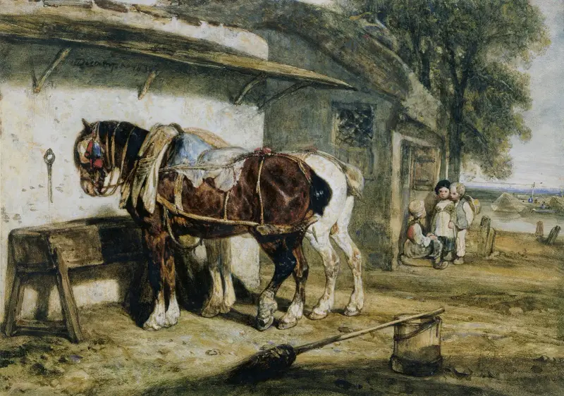Arbeitspferde von Alexandre-Gabriel Decamps