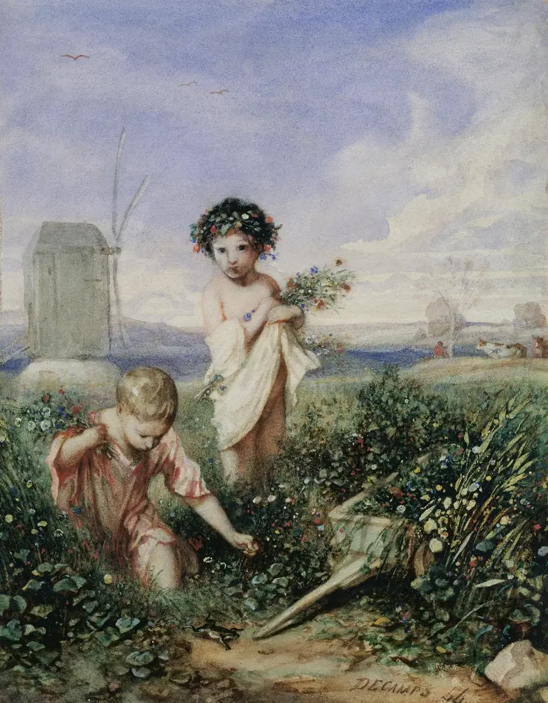 Dzieci zbierające kwiaty, Alexandre-Gabriel Decamps