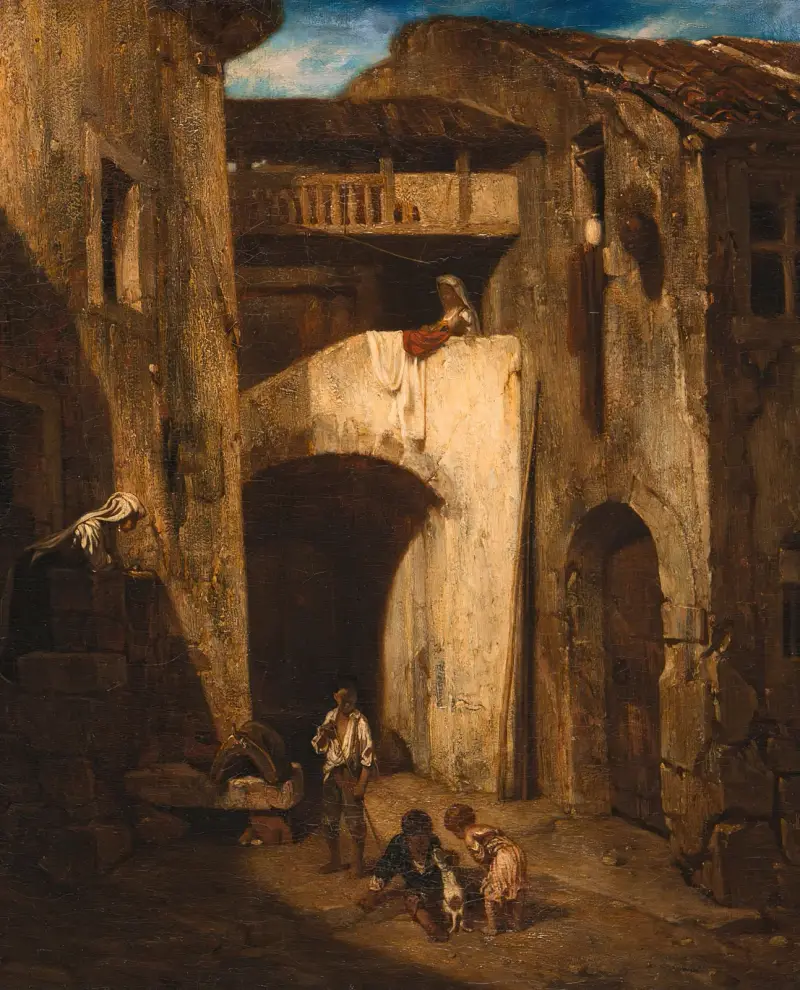 Italiensk gård av Alexandre-Gabriel Decamps