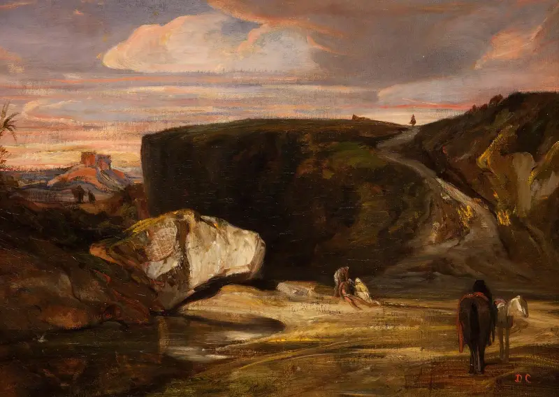 Landscape with the Good Samaritan av Alexandre-Gabriel Decamps