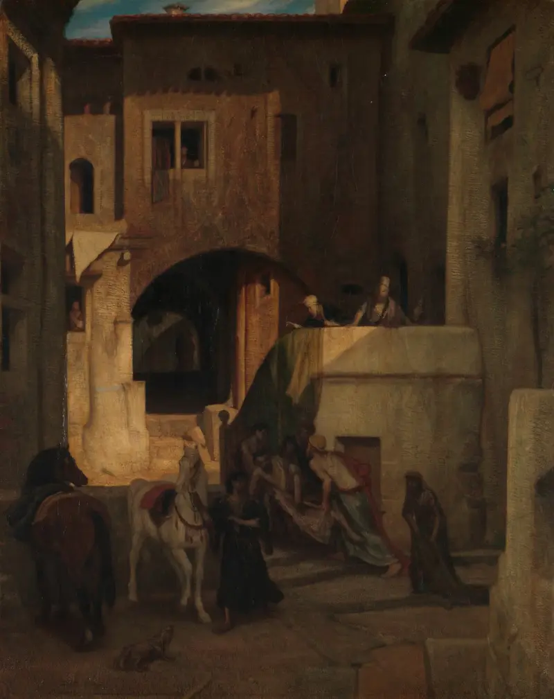 Den barmhärtige samariten av Alexandre-Gabriel Decamps
