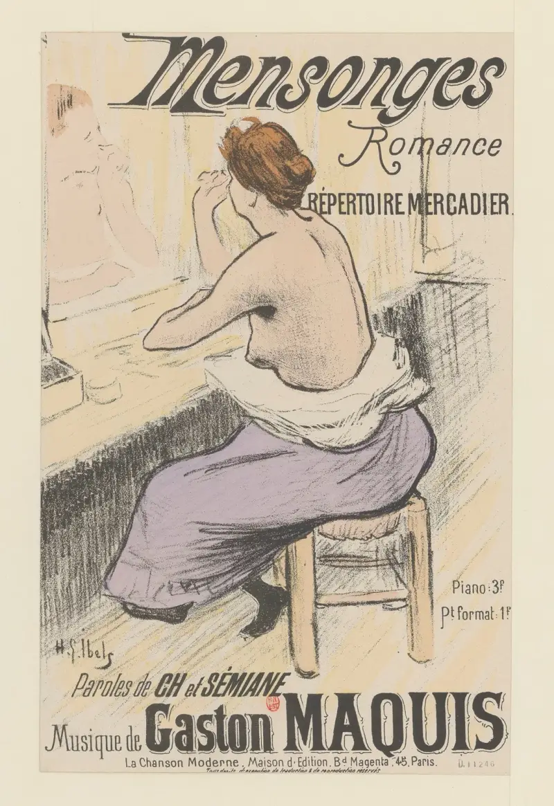 Mensonges – Romance – Répertoire Mercadier – Paroles de Ch et Sémiane – Musique de Gaston Maquis av Henri-Gabriel Ibels