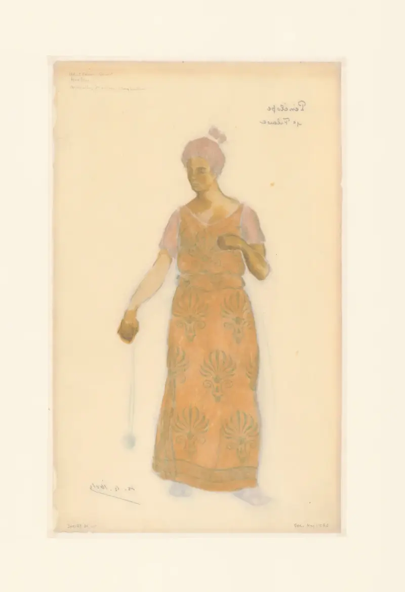 Penelope – kostymskiss – Mélanthe, första spinnerskan (Lucy Vuillemin) av Henri-Gabriel Ibels