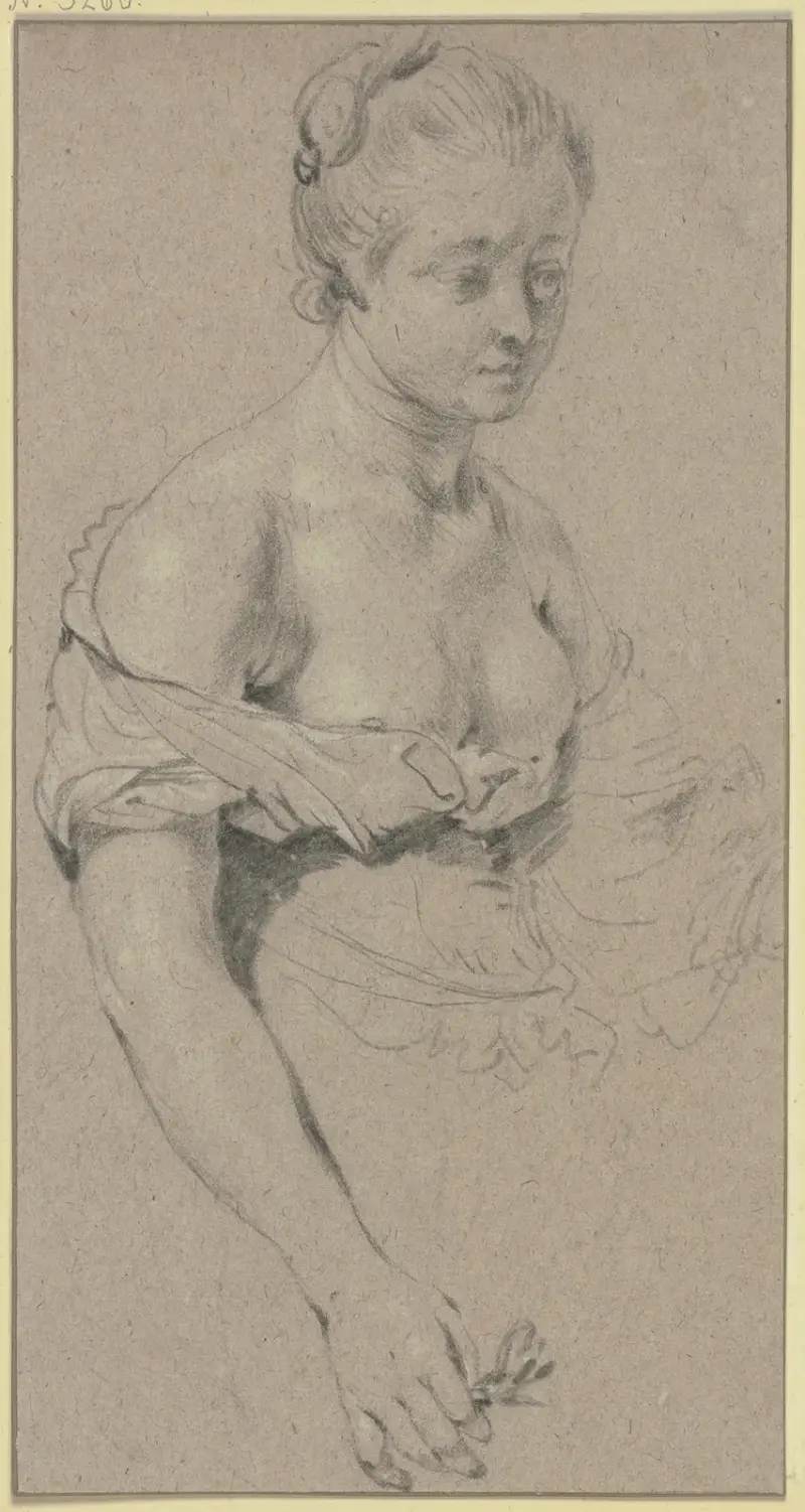 Mädchen mit bloßem Busen von Gabriel Metsu