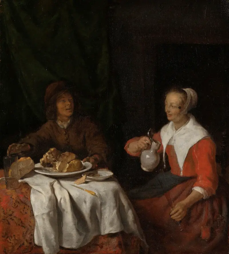 Man and Woman at a Meal av Gabriel Metsu