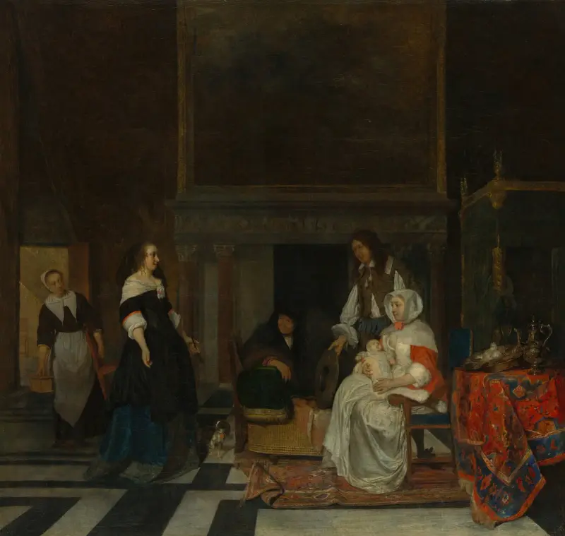 The Visit to the Nursery av Gabriel Metsu