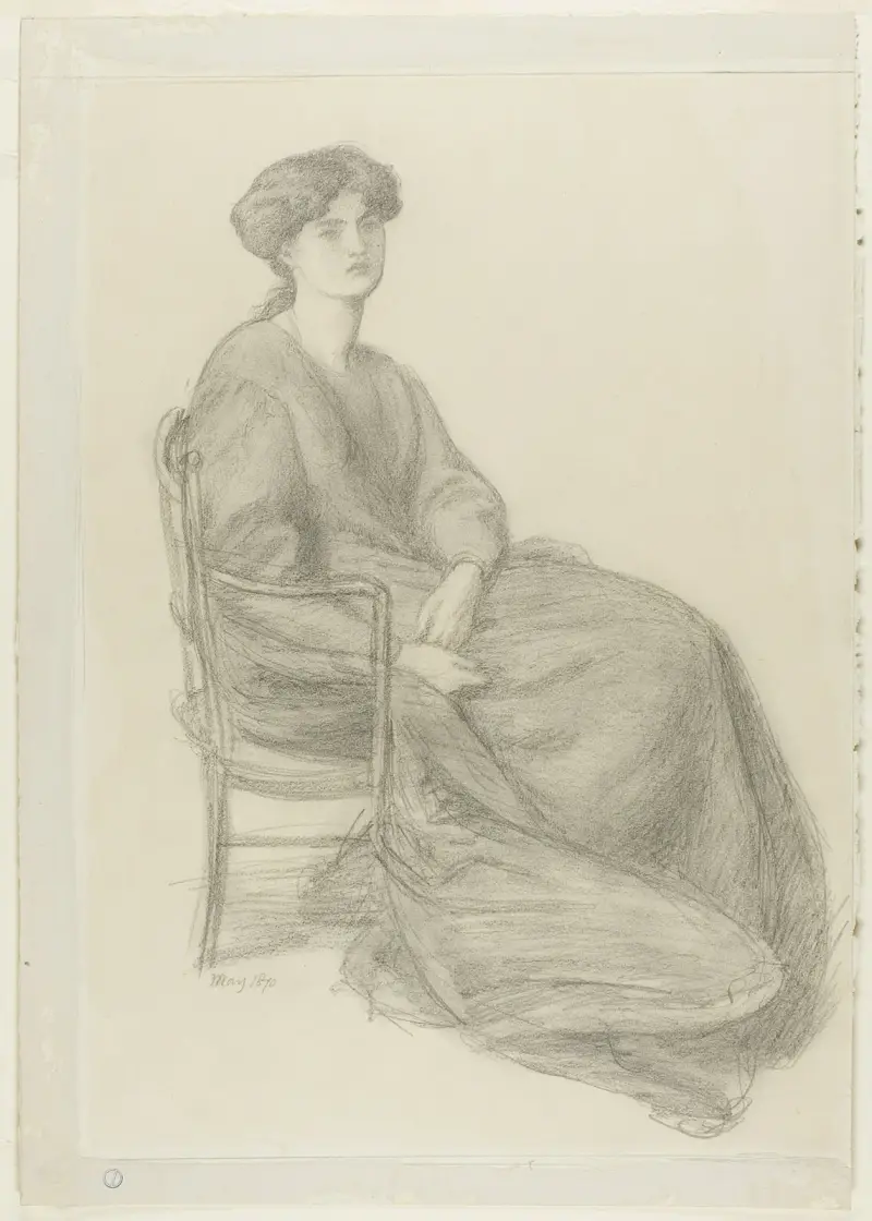 Mrs. William Morris Seated in Chair av Dante Gabriel Rossetti