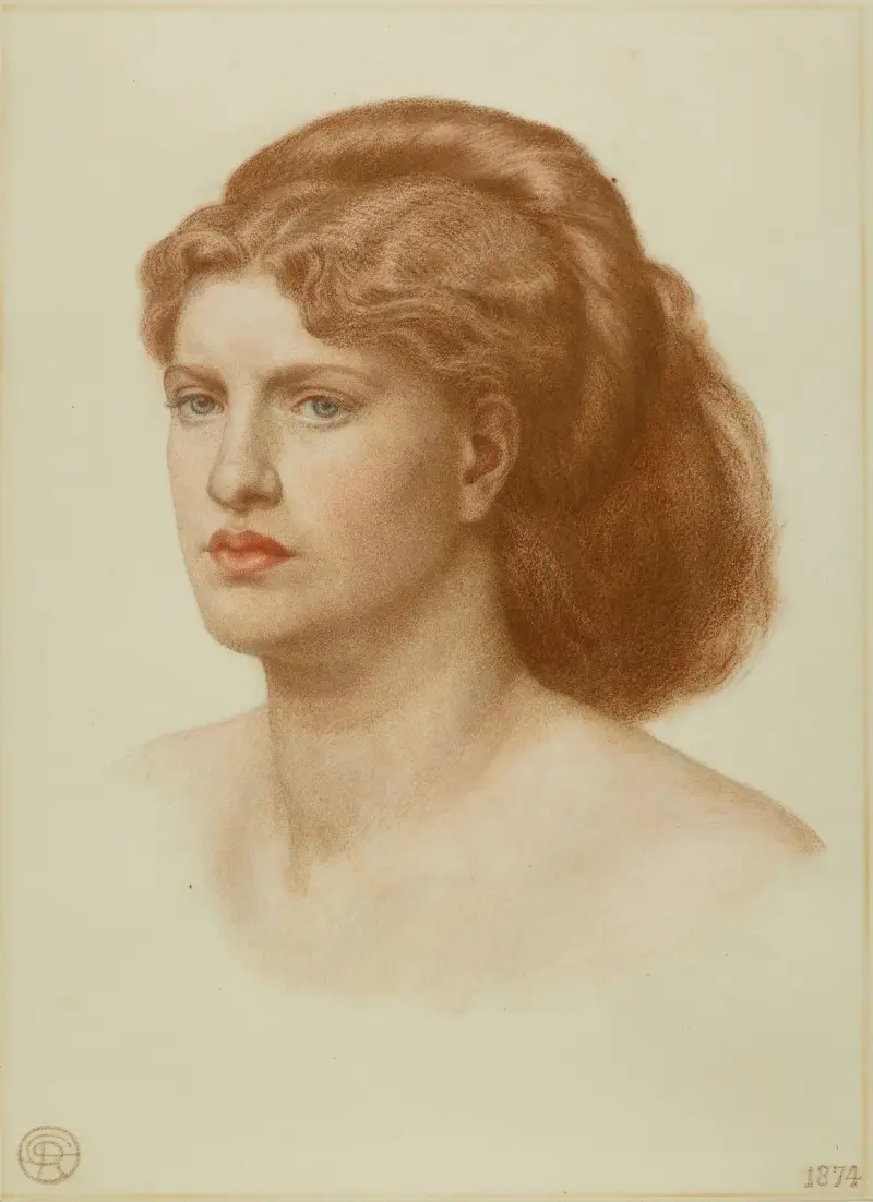 Portrait of fanny cornforth, head and shoulders av Dante Gabriel Rossetti