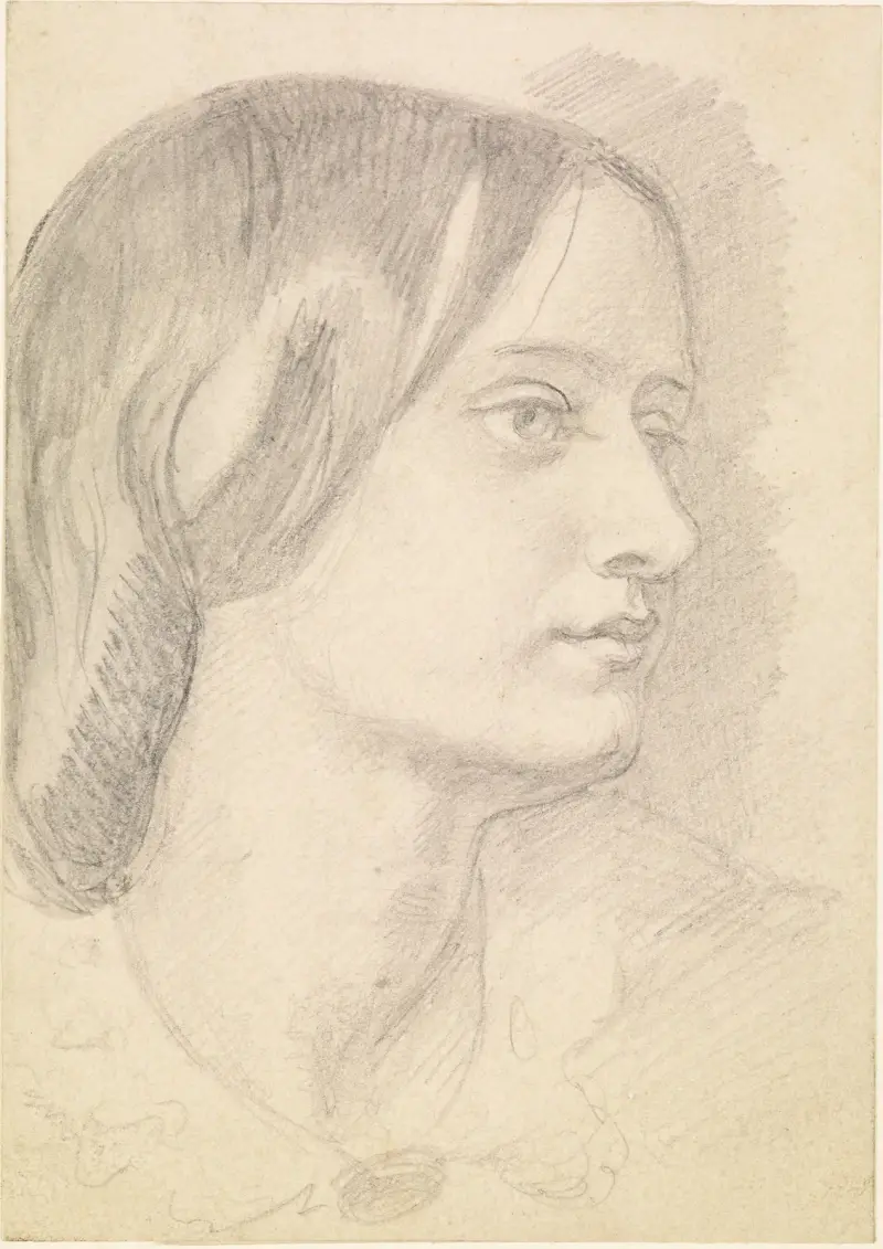 Portrait of Red Lion Mary, Mrs Mary Nicholson av Dante Gabriel Rossetti