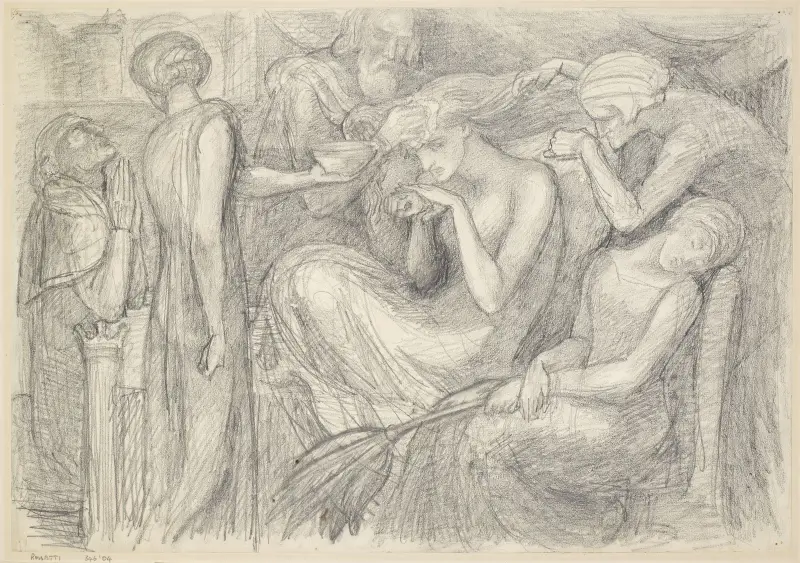The Death of Lady Macbeth – Compositional Study av Dante Gabriel Rossetti