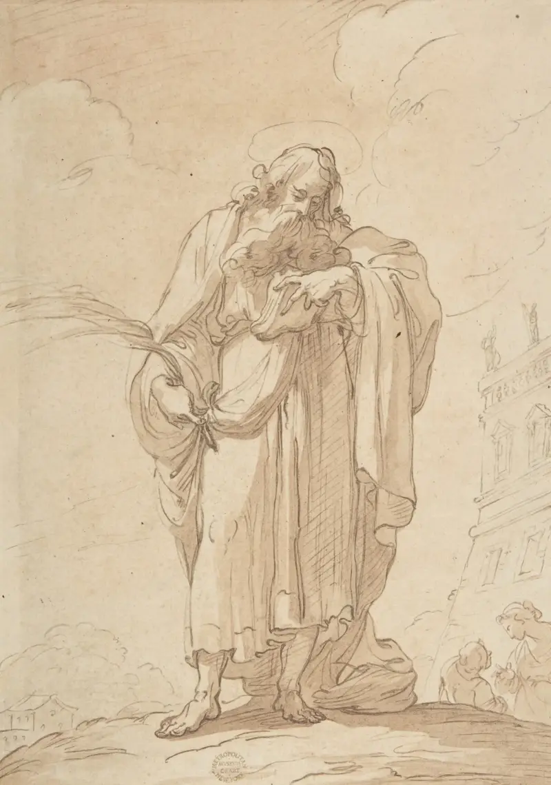 A Martyr Saint Reading av Gaetano Gandolfi