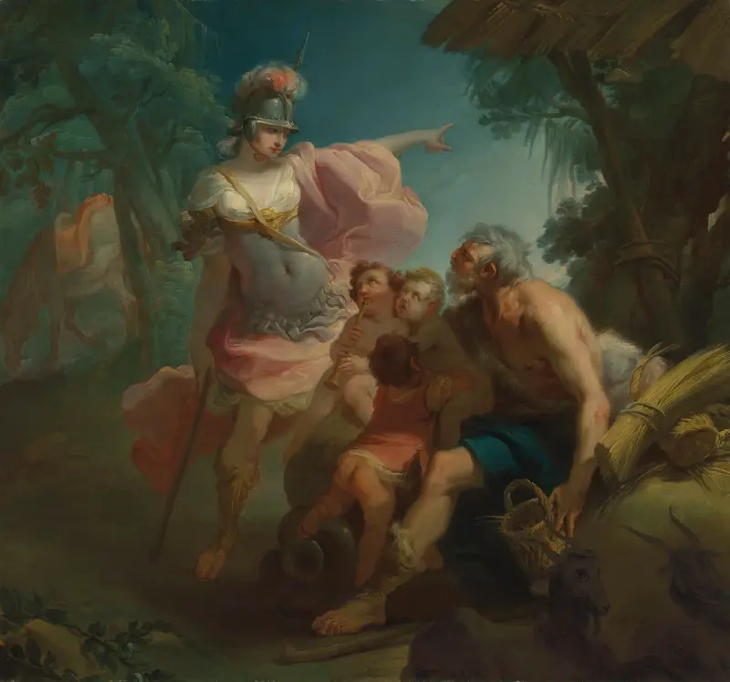 Erminia amongst the Shepherds av Gaetano Gandolfi
