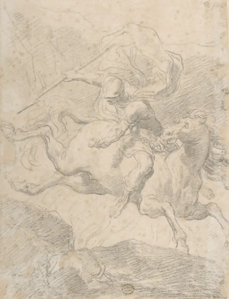 Marcus Curtius som störtar sig i avgrunden av Gaetano Gandolfi