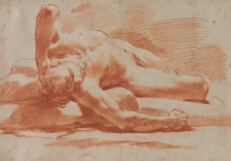 Reclining Male Nude av Gaetano Gandolfi