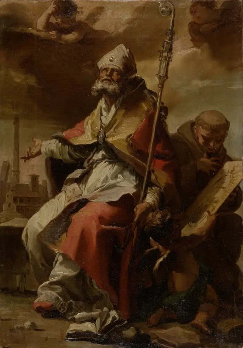 Sankt Petronius av Bologna och Bernardinus av Siena av Gaetano Gandolfi