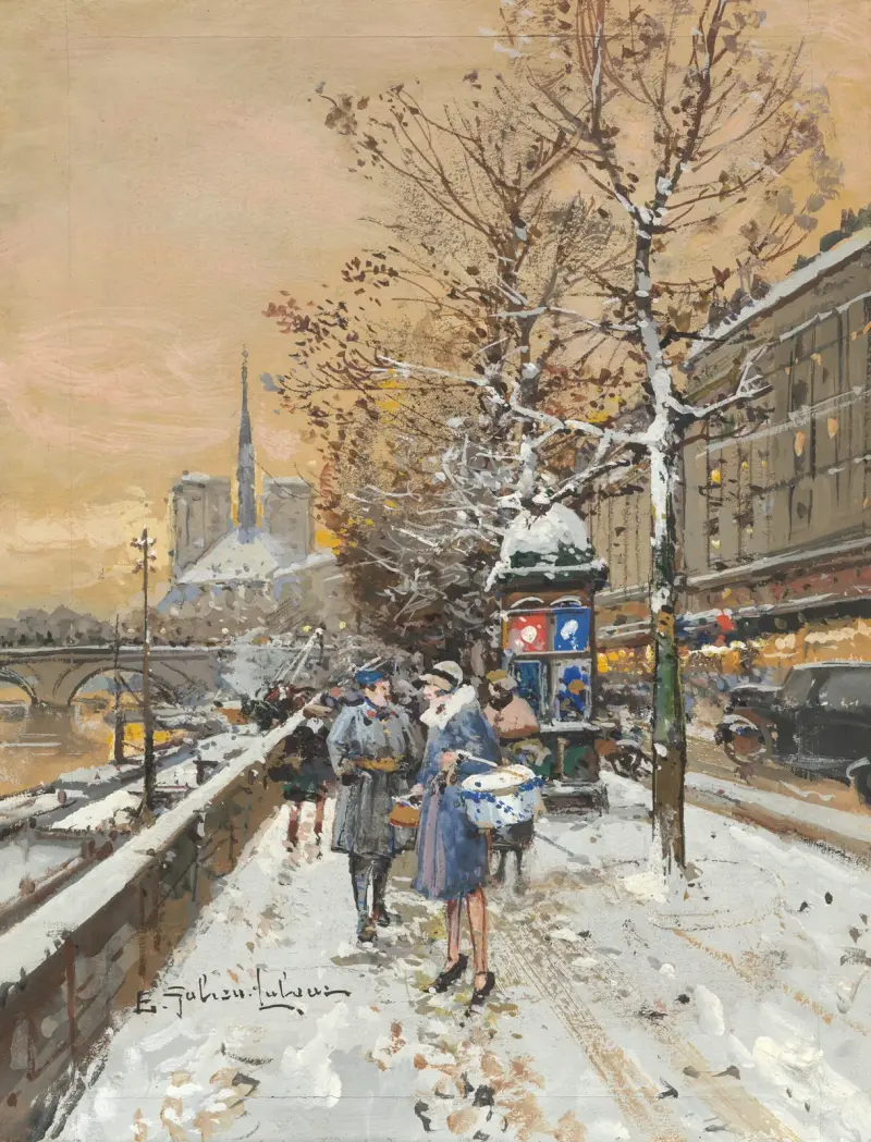 En träff vid Seinen av Eugène Galien-Laloue