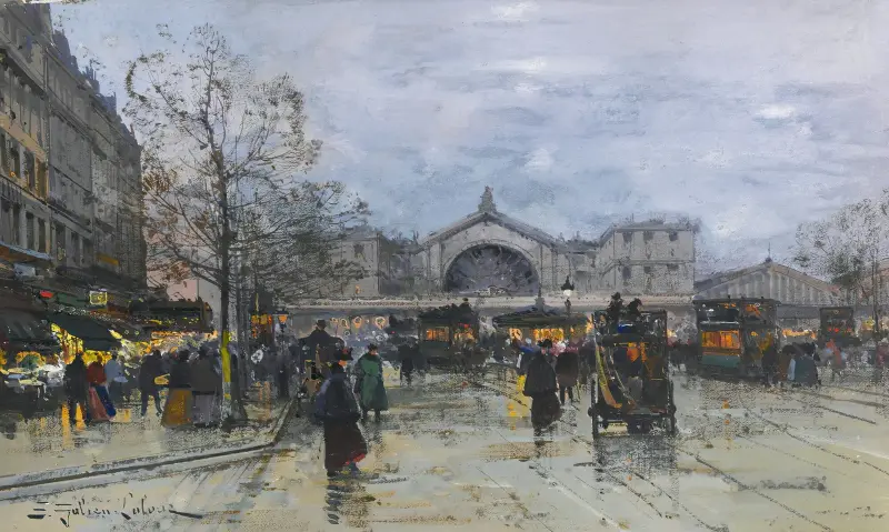 La Gare De L’est av Eugène Galien-Laloue