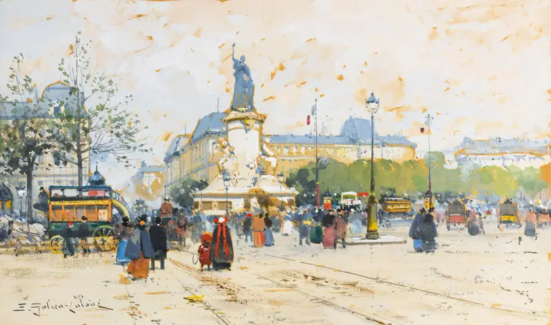 La Place De La République av Eugène Galien-Laloue