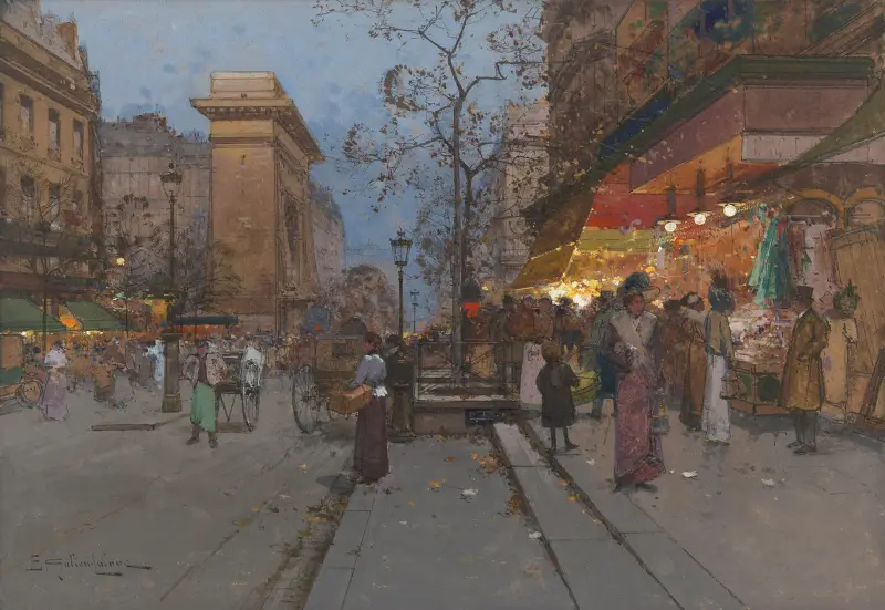 Porte Saint-Denis av Eugène Galien-Laloue