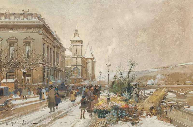 Blomstermarknaden av Eugène Galien-Laloue
