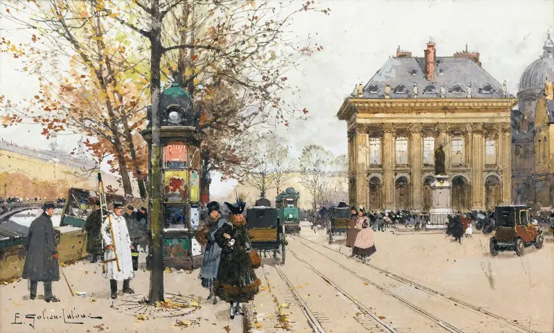 Seinens kajer (Hösten) av Eugène Galien-Laloue