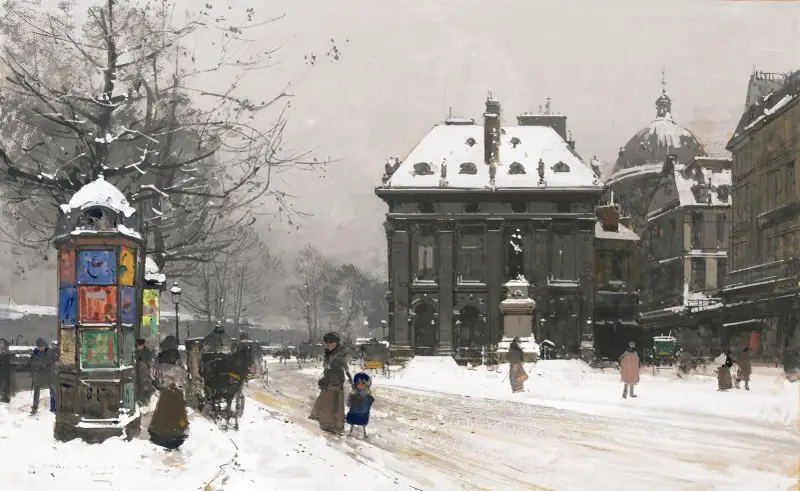 Seines kajer (vinter) av Eugène Galien-Laloue