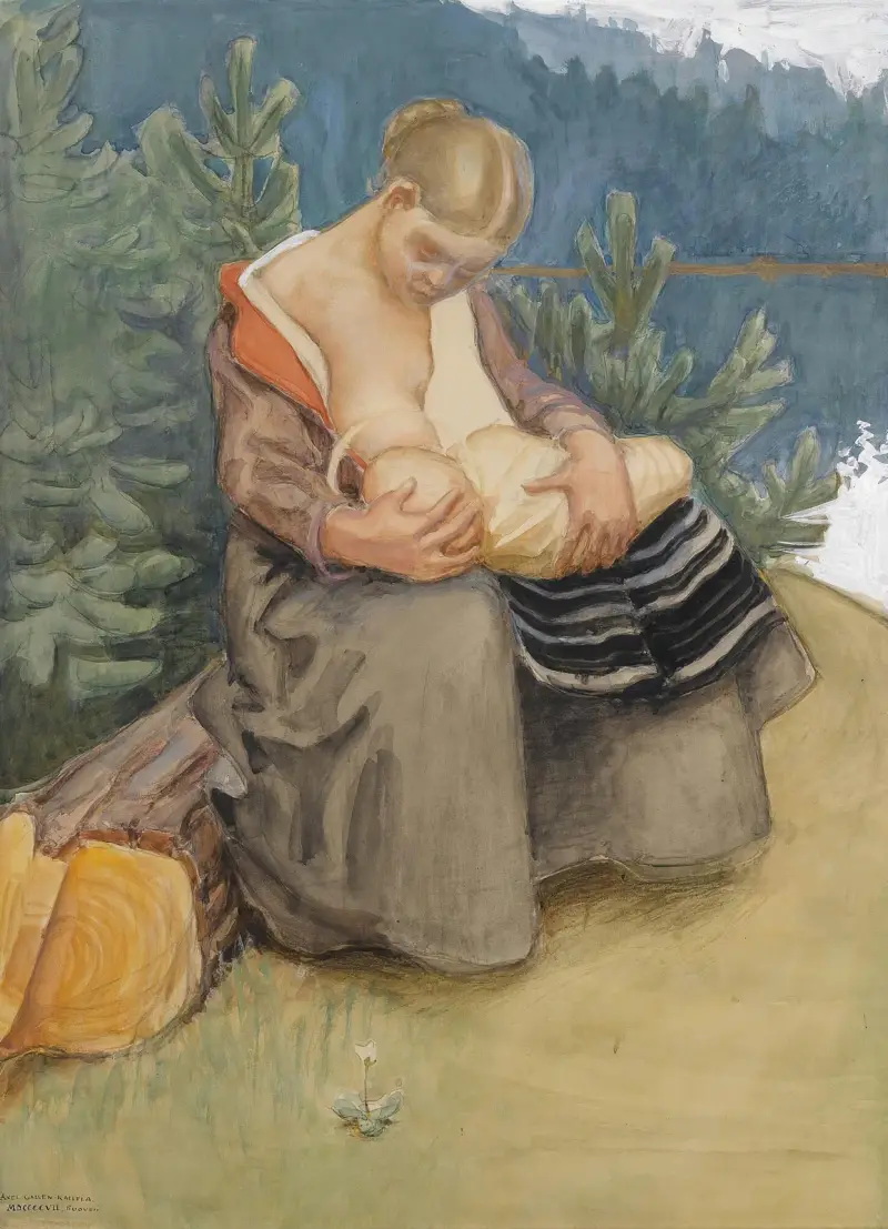 Mor och barn av Akseli Gallen-Kallela